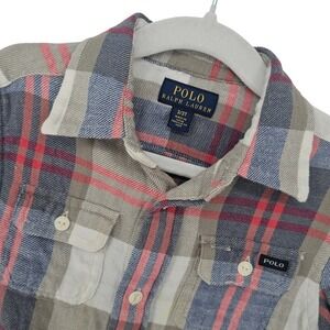 Polo Ralph Lauren Boys 3T Plaid Flannel Shirt Long Sleeve Button Down